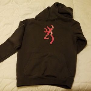 Large Youth/ Small Adult Browning Pink Camo Hoodie